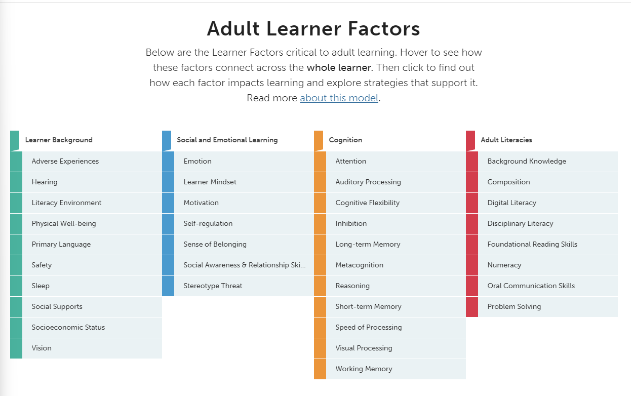 Adult Learner Factors